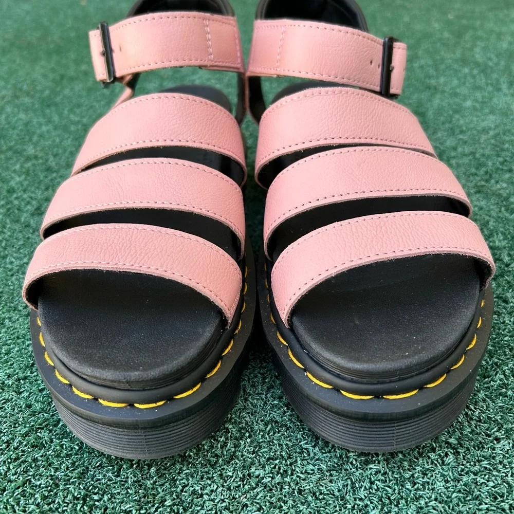 NWT Dr. Martens Blaire Strap Sandal Pisa Leather Peach Pink Beige 8